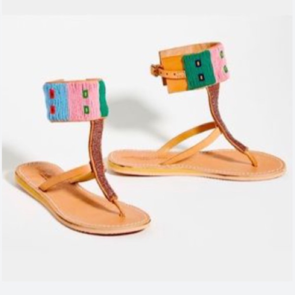 Anthropologie RARE Laidback London Dunga Beaded Sandals